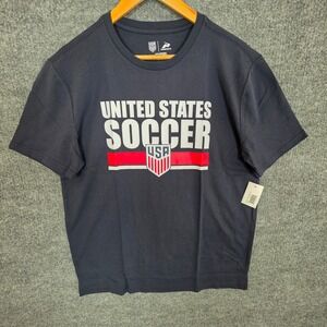 Icon Sports US Soccer USA Shield Mens Navy Blue Cotton T-Shirt L